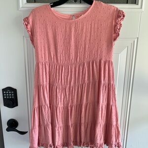 Pink Ruffled Womens Dress